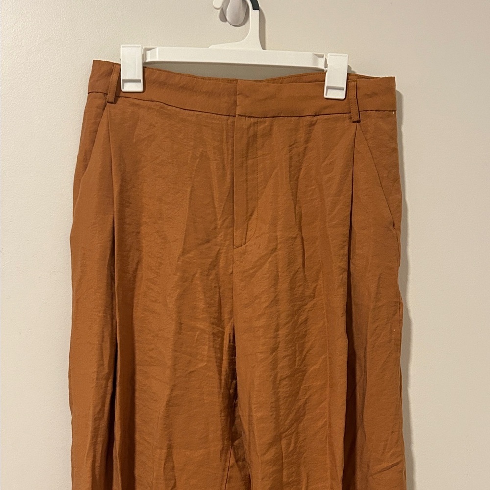 Zara Clay Brown Work Career Trouser Slacks Dress Pants Size Large